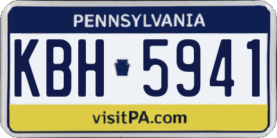 PA license plate KBH5941