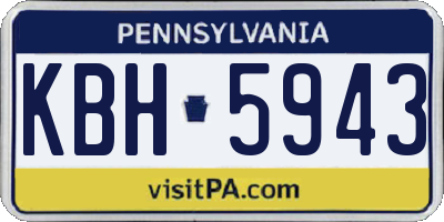 PA license plate KBH5943