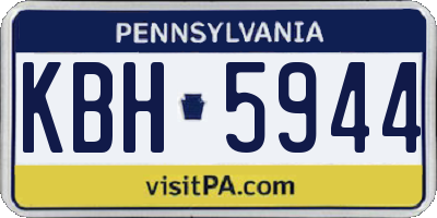 PA license plate KBH5944