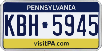 PA license plate KBH5945