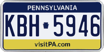 PA license plate KBH5946
