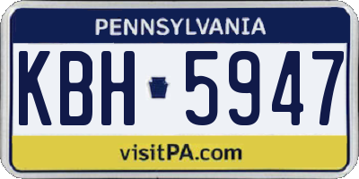 PA license plate KBH5947