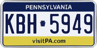 PA license plate KBH5949