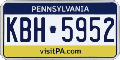 PA license plate KBH5952