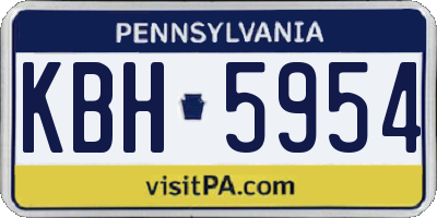 PA license plate KBH5954