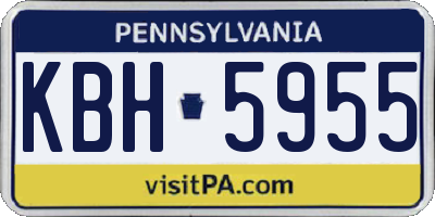 PA license plate KBH5955