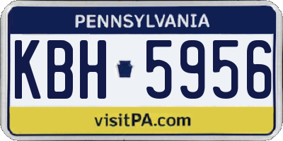 PA license plate KBH5956