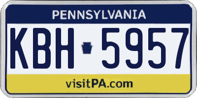 PA license plate KBH5957