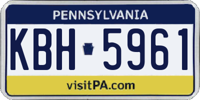 PA license plate KBH5961