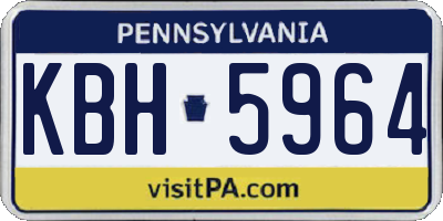 PA license plate KBH5964