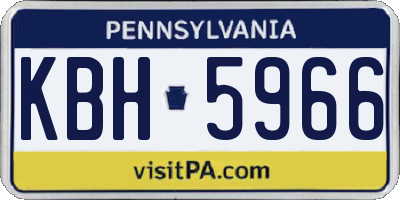PA license plate KBH5966