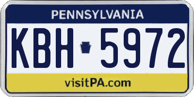 PA license plate KBH5972