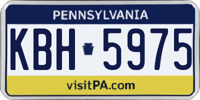 PA license plate KBH5975