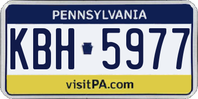 PA license plate KBH5977