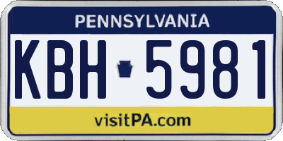 PA license plate KBH5981
