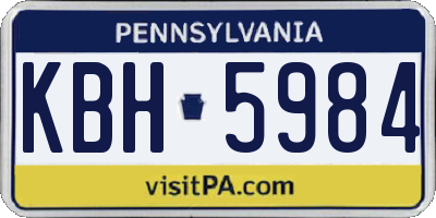 PA license plate KBH5984