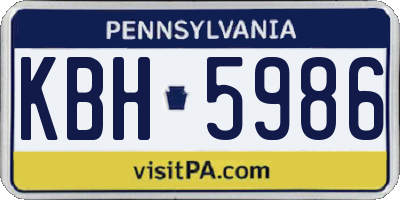 PA license plate KBH5986