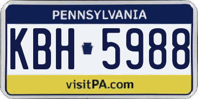 PA license plate KBH5988