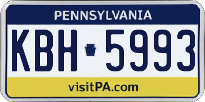 PA license plate KBH5993