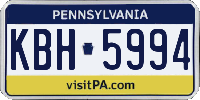 PA license plate KBH5994