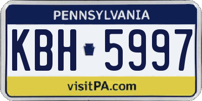 PA license plate KBH5997