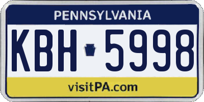 PA license plate KBH5998