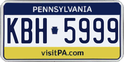 PA license plate KBH5999