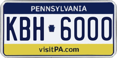 PA license plate KBH6000