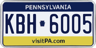 PA license plate KBH6005