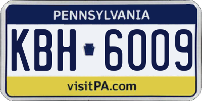 PA license plate KBH6009