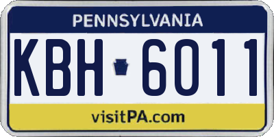 PA license plate KBH6011