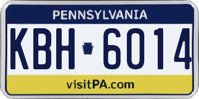 PA license plate KBH6014