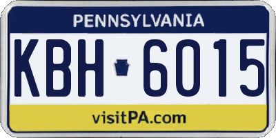 PA license plate KBH6015