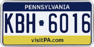 PA license plate KBH6016