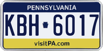 PA license plate KBH6017