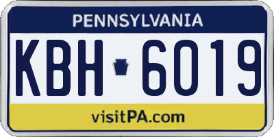 PA license plate KBH6019