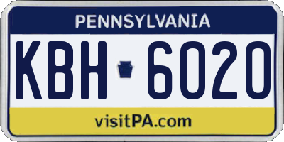 PA license plate KBH6020