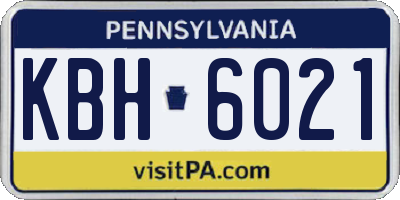 PA license plate KBH6021
