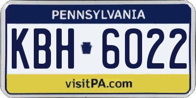 PA license plate KBH6022