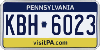 PA license plate KBH6023