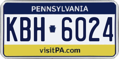 PA license plate KBH6024