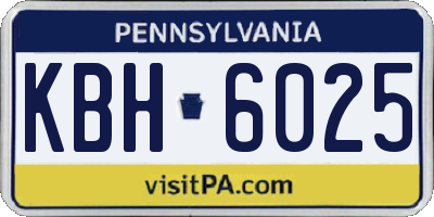 PA license plate KBH6025