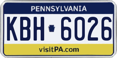 PA license plate KBH6026