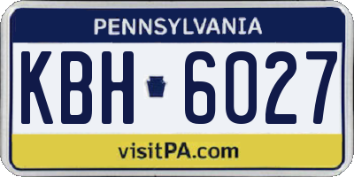 PA license plate KBH6027
