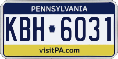 PA license plate KBH6031