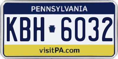 PA license plate KBH6032