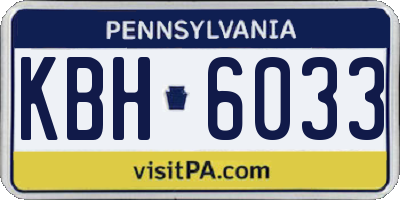 PA license plate KBH6033