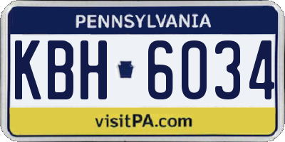 PA license plate KBH6034