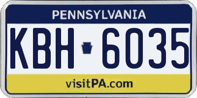 PA license plate KBH6035