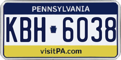 PA license plate KBH6038